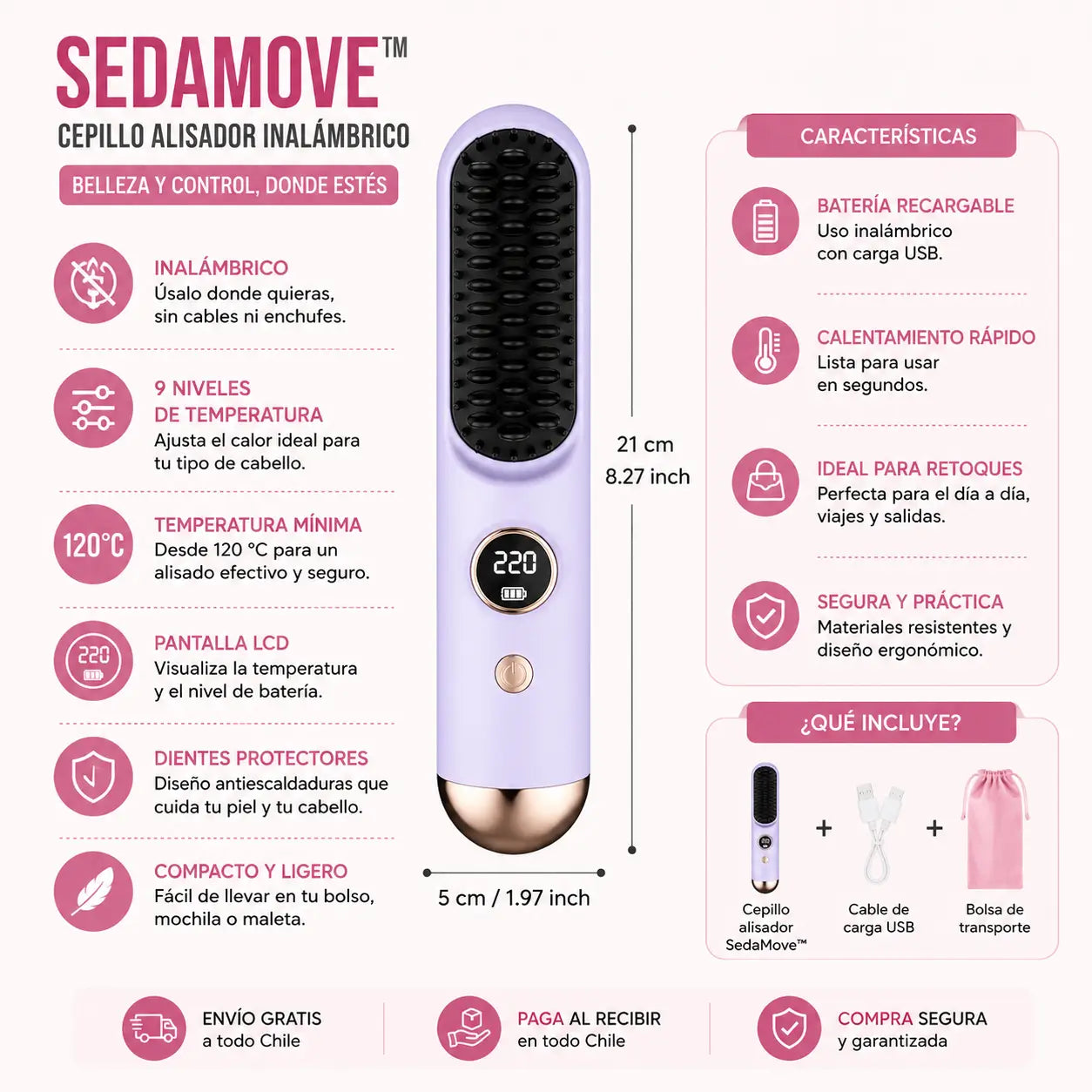 SedaMove™ - Cabello más ordenado y suave, estés donde estés