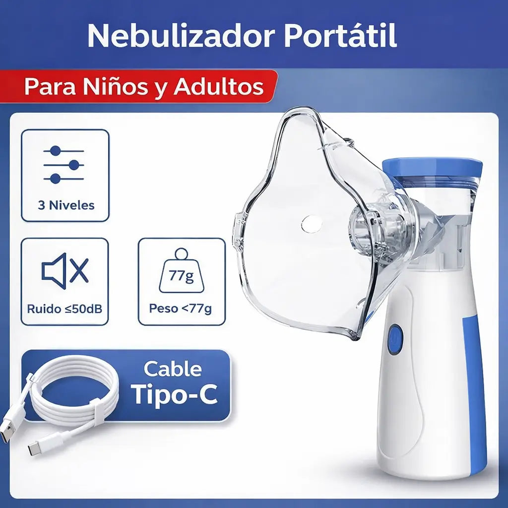 Nebulizador ClearAir™ - Nebulización suave para niños y adultos, en cualquier lugar.