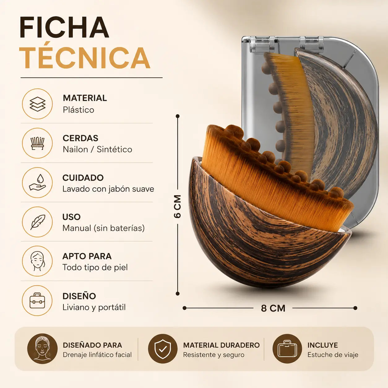 DrenaFace™ | Cepillo linfático facial para reducir hinchazón y mejorar tu brillo