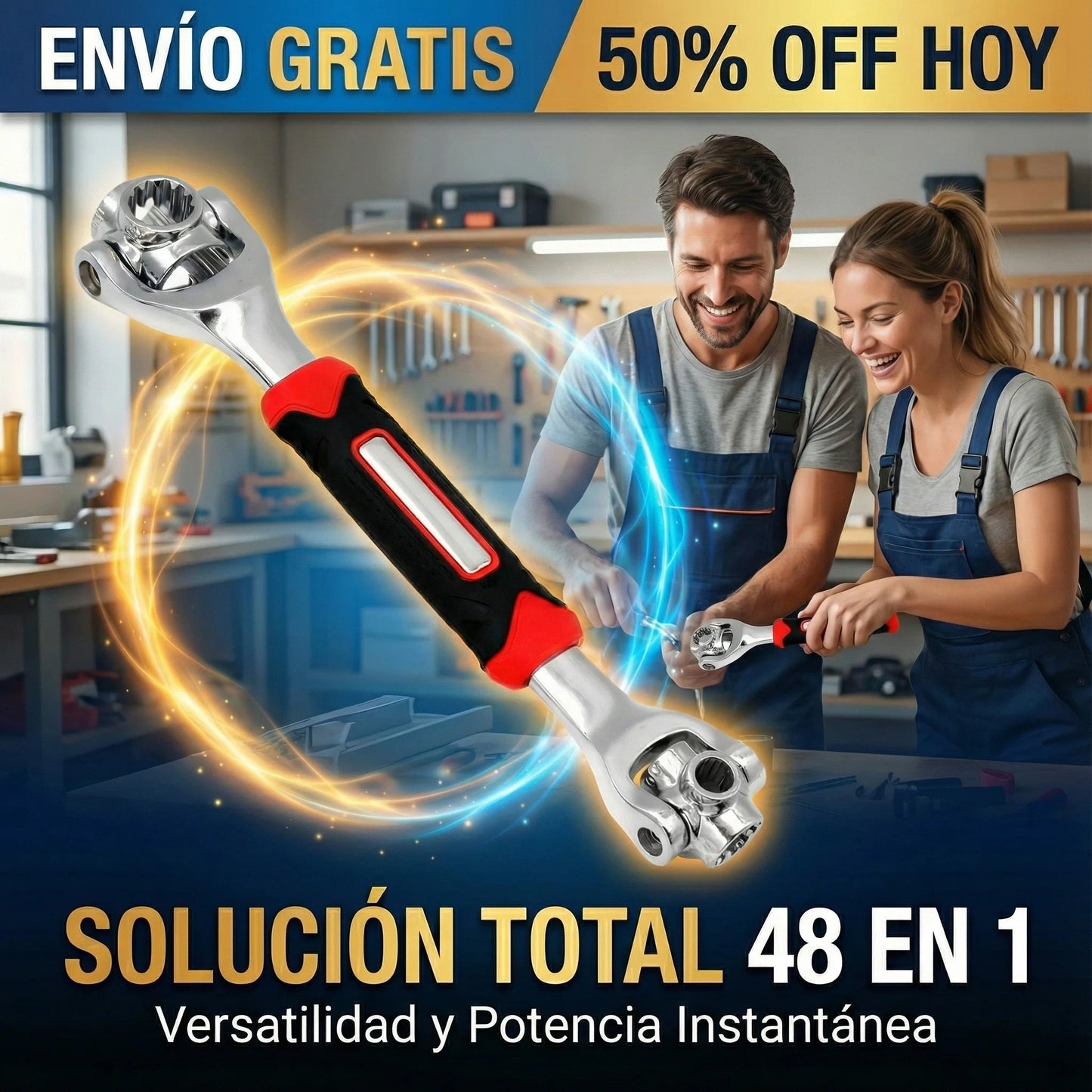 Llave Universal 48 en 1 -  la herramienta que te ahorra tiempo en casa y en el auto
