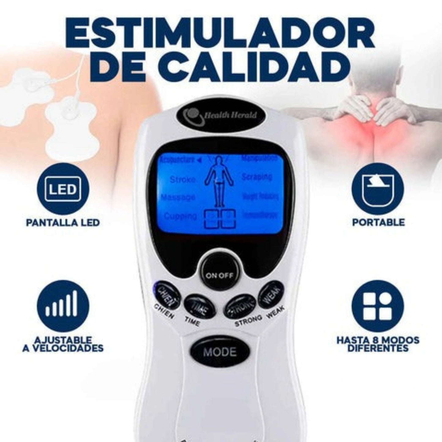 Electro Estimulador PainRelief Pro - Alivia dolor y tensión muscular en minutos desde casa