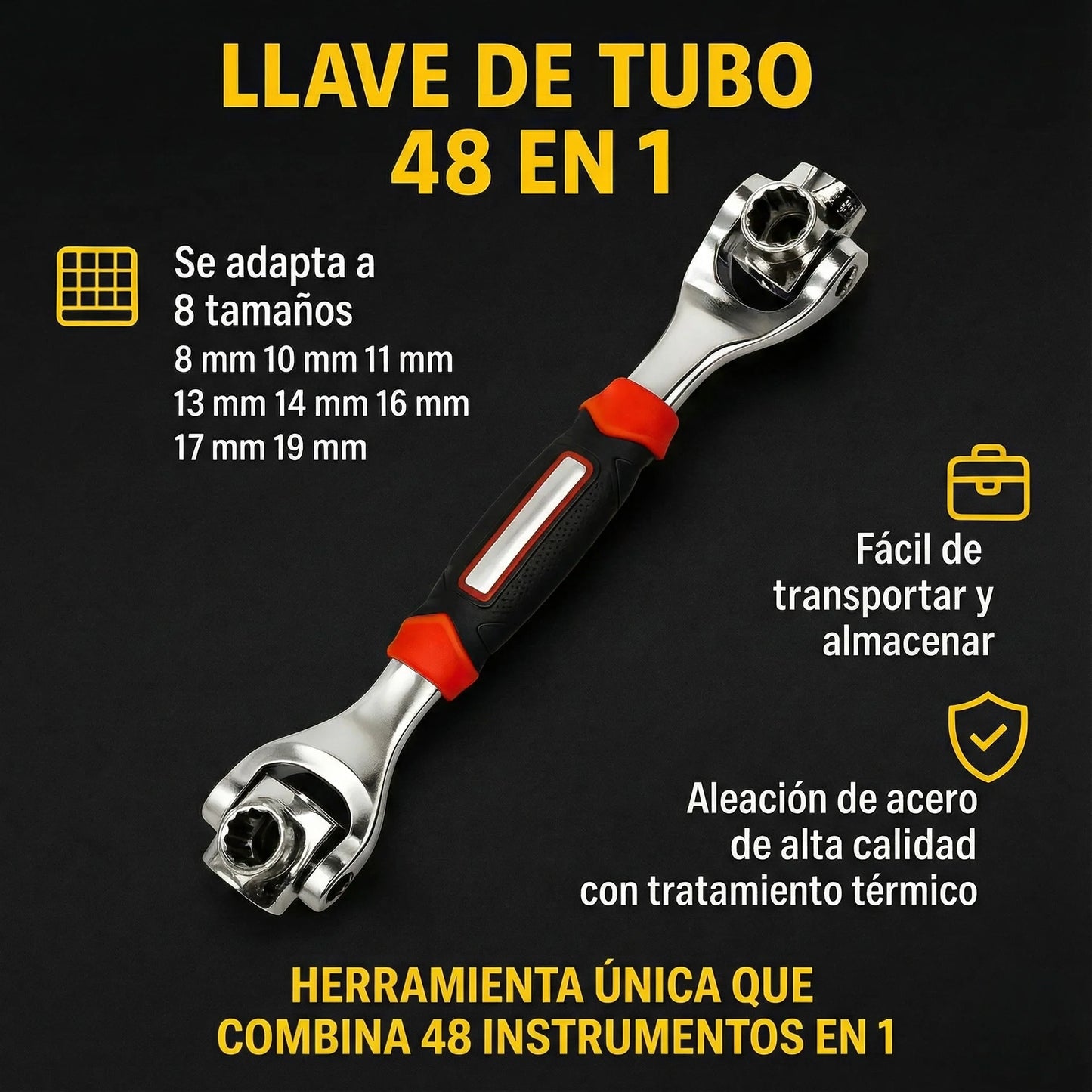 Llave Universal 48 en 1 -  la herramienta que te ahorra tiempo en casa y en el auto