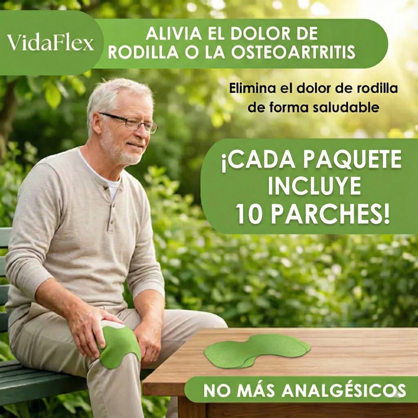 Parches VidaFlex - ¡Dile adiós al dolor que te frena! Recupera la libertad de tus rodillas!