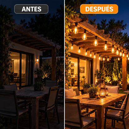 SolarFest – Guirnalda solar que ilumina tu jardín hasta 12 horas | 10 mts - 10 Ampolletas