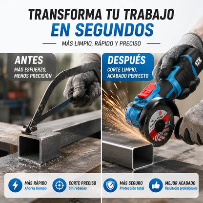 CutMax 360 | Corta y pule sin cables ni interrupciones en cualquier lugar + 1 Bateria de REGALO