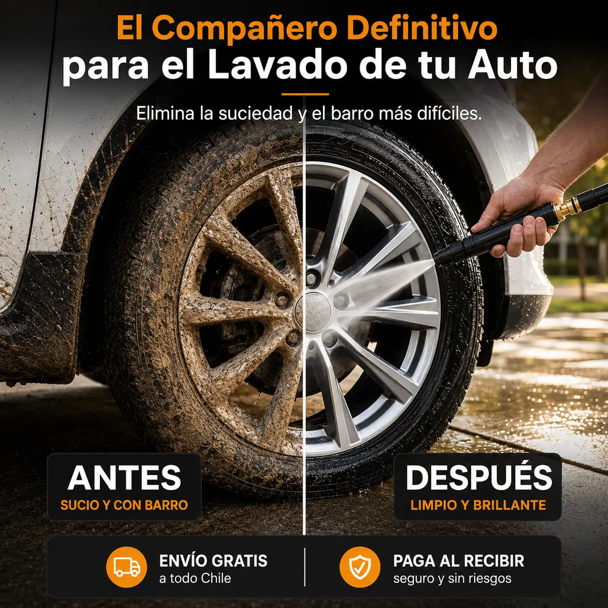 HidroMax™ – Pistola de agua 3 en 1 alta presión para auto y jardín