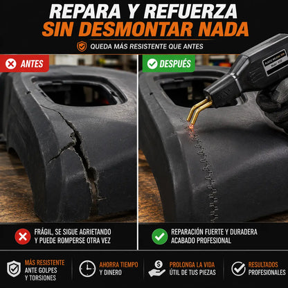 FusionFix Pro™ | Soldadora de plástico 50W para reparaciones precisas