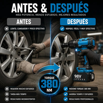 TorqueMax | Taladro y llave impacto 98v el kit inalámbrico que trabaja contigo