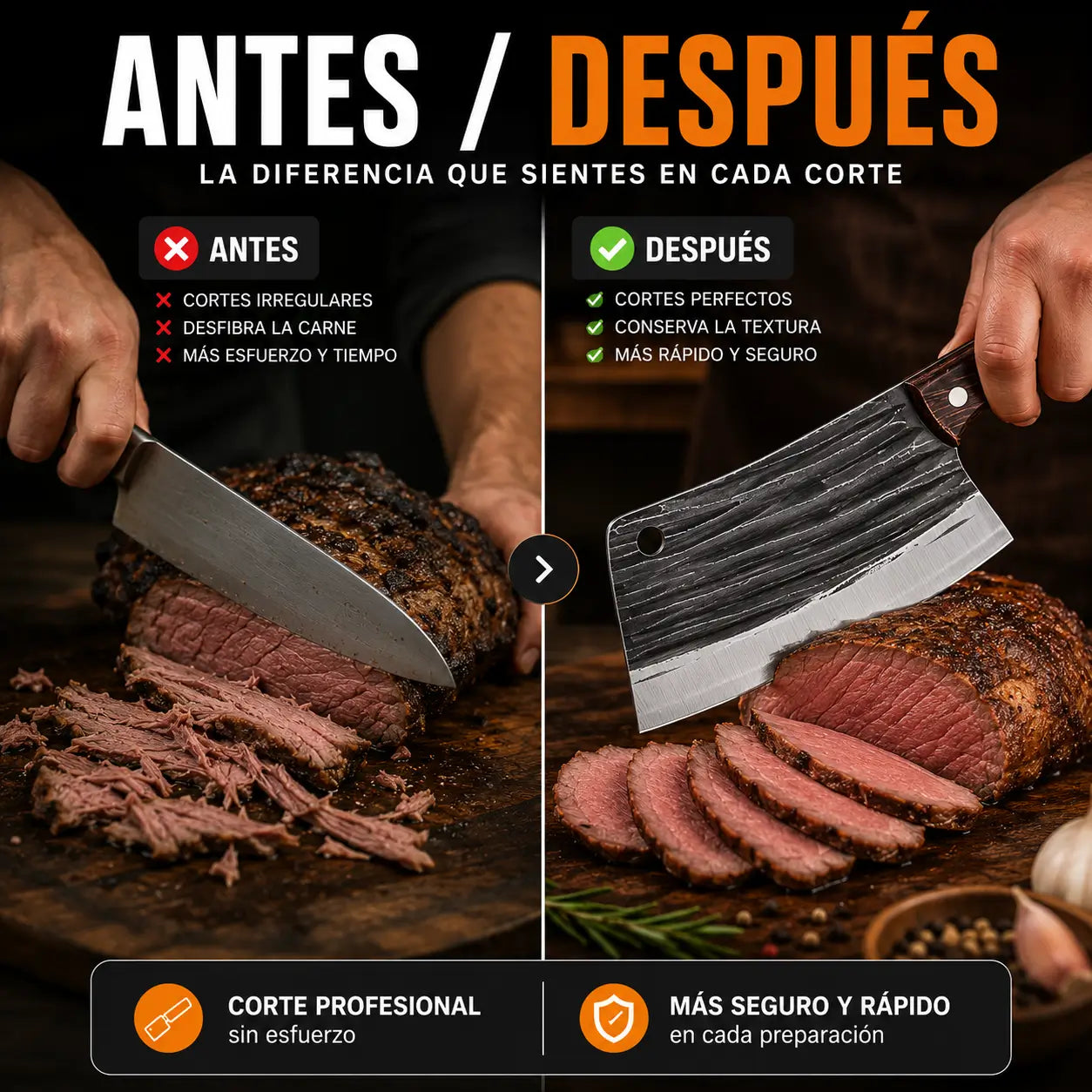 ForjaMax™ | Cuchillo de chef serbio forjado a mano para cortes precisos