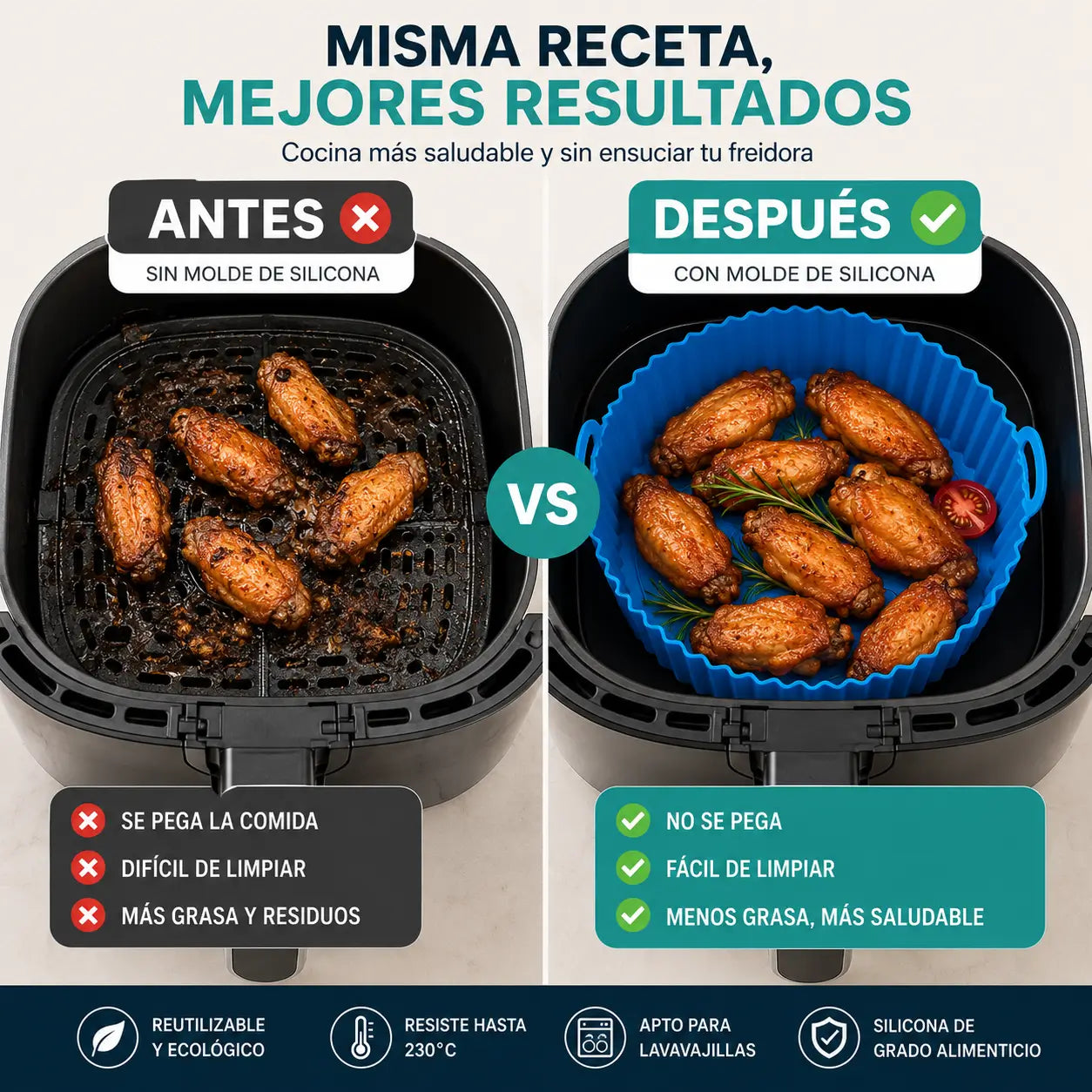 AirMold™ | Cocina más limpio y sano, set de 6 moldes | OFERTA 12x6