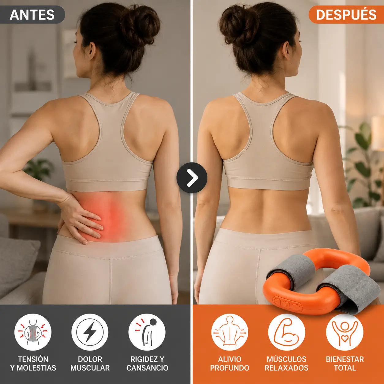 RelaxRing™ | Masajeador portátil que alivia tensión muscular en segundos