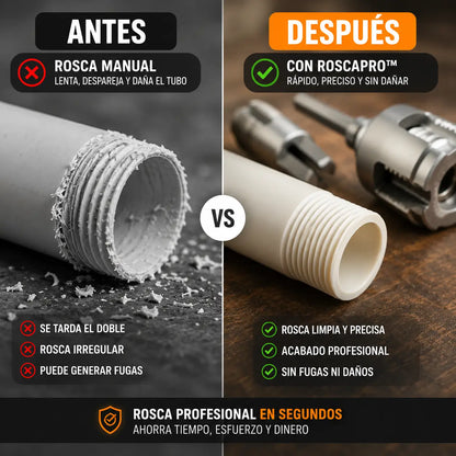 RoscaPro™ – Olvida las roscas dañadas: repáralas rápido con taladro | ROSCA DE 1/2 y 3/4