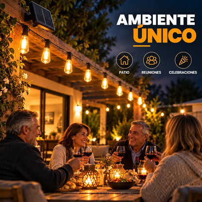 SolarFest – Guirnalda solar que ilumina tu jardín hasta 12 horas | 10 mts - 10 Ampolletas