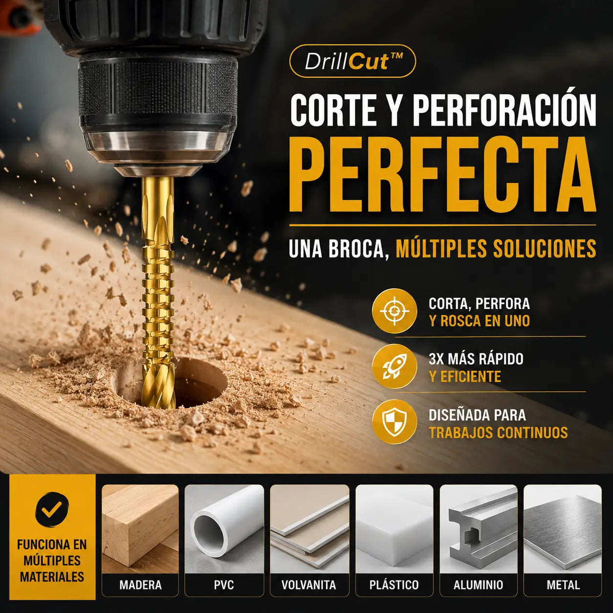 DrillCut™ – Deja de cambiar brocas: una herramienta para todo material