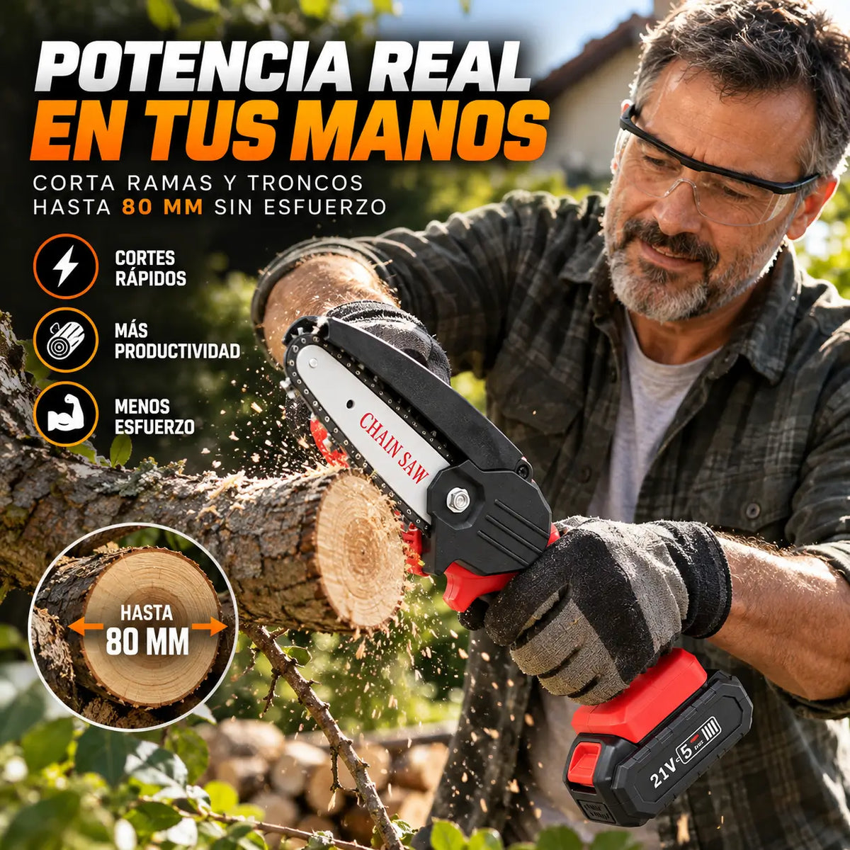 PodaFlex Pro – Deja de luchar con ramas: sierra eléctrica de mano
