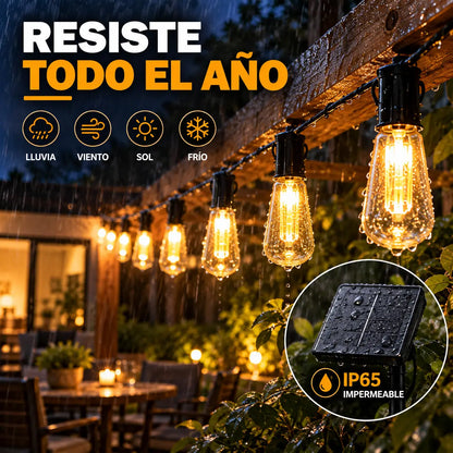 SolarFest – Guirnalda solar que ilumina tu jardín hasta 12 horas | 10 mts - 10 Ampolletas