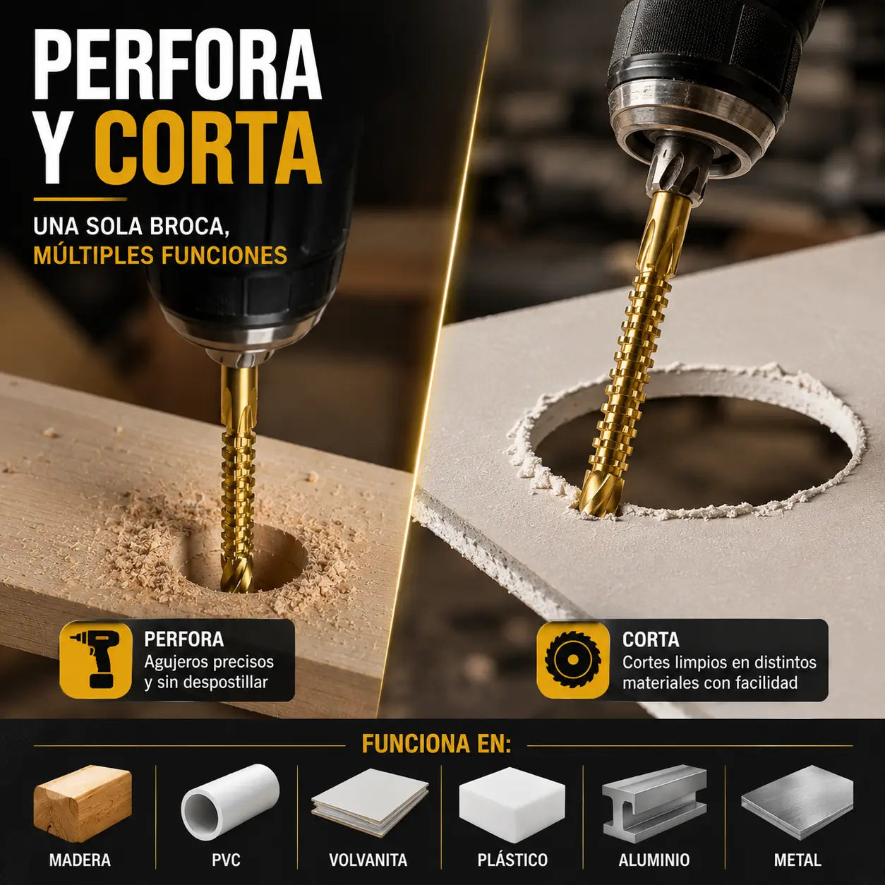 DrillCut™ – Deja de cambiar brocas: una herramienta para todo material