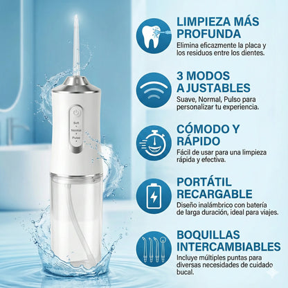 DentiJet™ - Irrigador Dental - Adiós a la comida atrapada: limpieza profunda donde el cepillo no llega