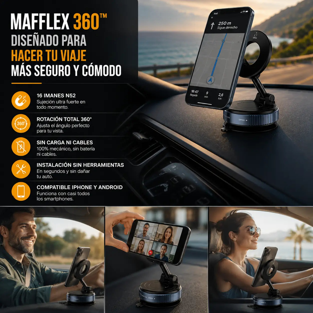 MagFlex 360™ | Fija tu celular en segundos en cualquier superficie