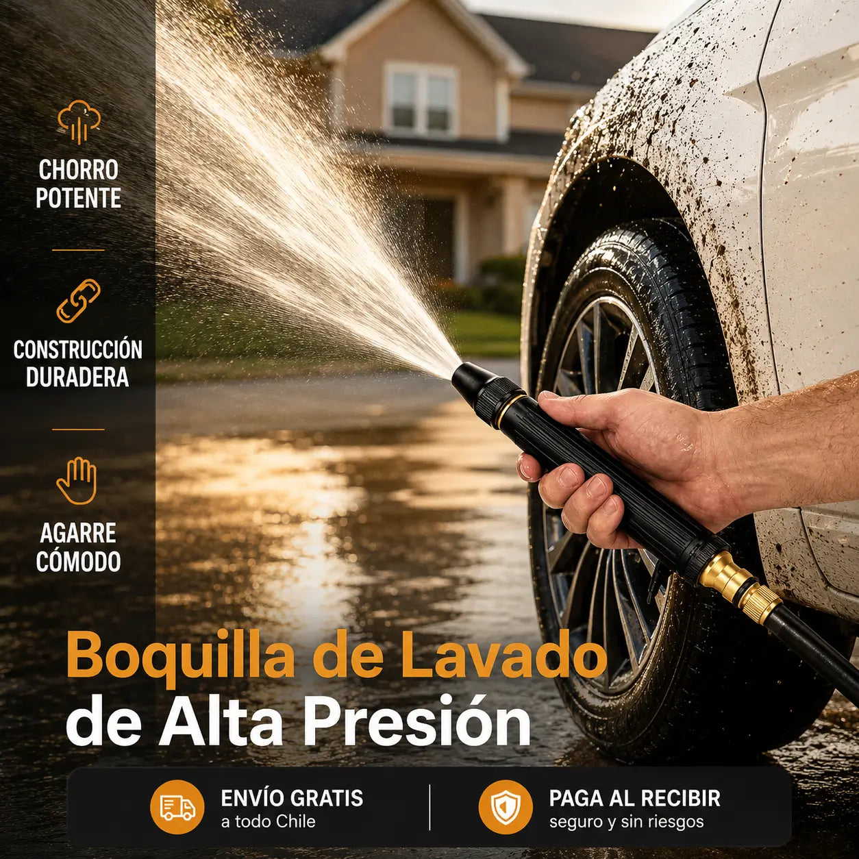 HidroMax™ – Pistola de agua 3 en 1 alta presión para auto y jardín