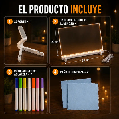 MagiLuz™ | Pizarra LED neón para niños, el regalo que usan todos los días