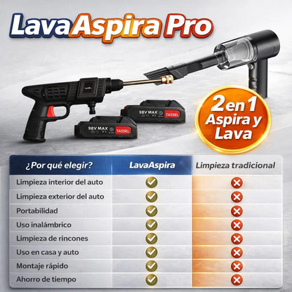 HidroLavadora LavaAspira Pro - Limpia tu auto por dentro y por fuera con un solo pack