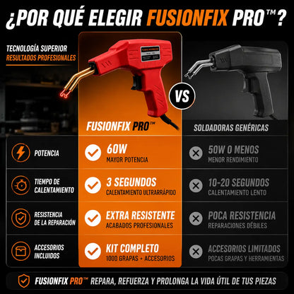 FusionFix Pro™ | Soldadora de plástico 50W para reparaciones precisas