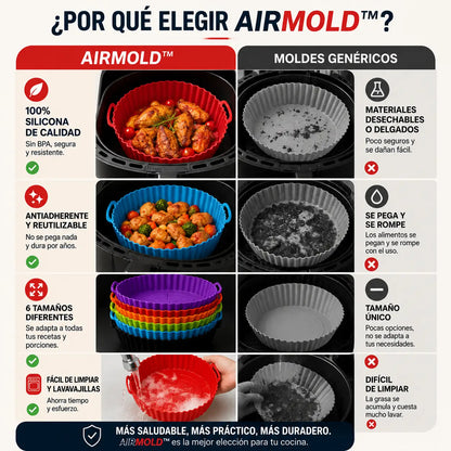 AirMold™ | Cocina más limpio y sano, set de 6 moldes | OFERTA 12x6