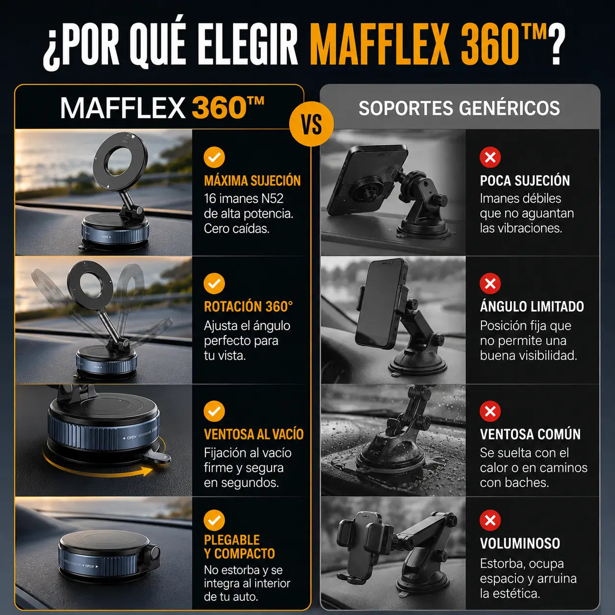 MagFlex 360™ | Fija tu celular en segundos en cualquier superficie