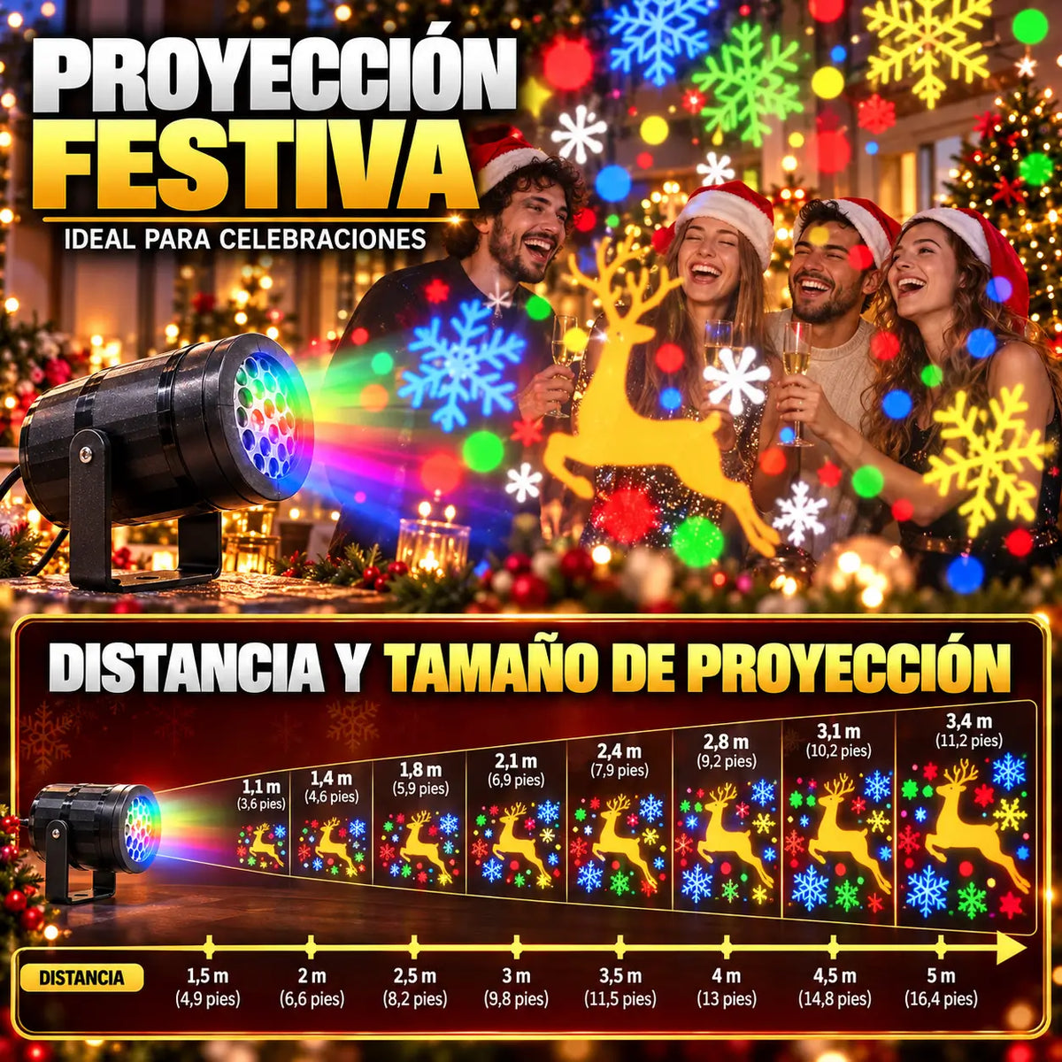 NaviGlow – Proyector navideño LED que decora tu casa en segundos