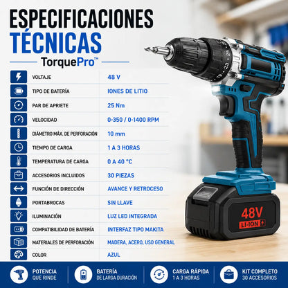 TorquePro™ | Deja de pedir ayuda: perfora madera y acero tú mismo