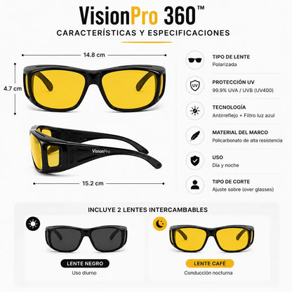 PACK 2x1  Lentes VisionPro 360™ | Deja de sufrir con los reflejos al volante con los lentes HD