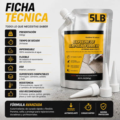 CrackFix™ – Sella grietas de concreto en 24 horas sin herramientas