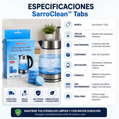 SarroClean™ Tabs - Elimina el sarro de tu hervidor en minutos, sin frotar