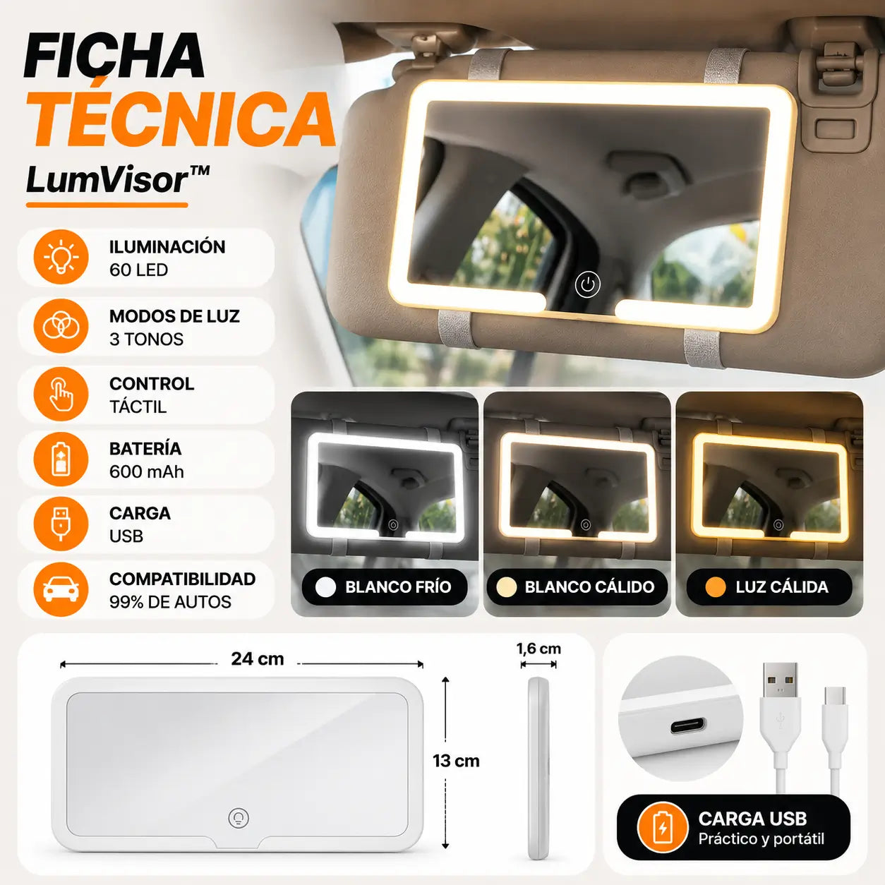 LumVisor™ – Maquíllate en el auto sin depender de la luz del día