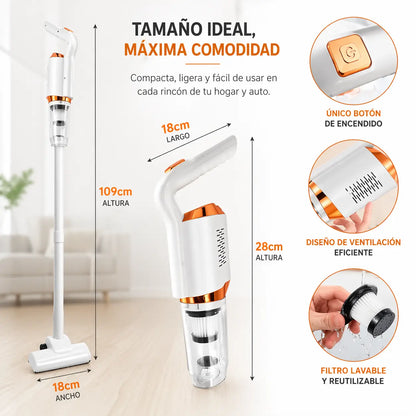 Aspiradora TurboClean Pro - Limpia tu casa y tu auto en minutos, sin cables ni esfuerzo