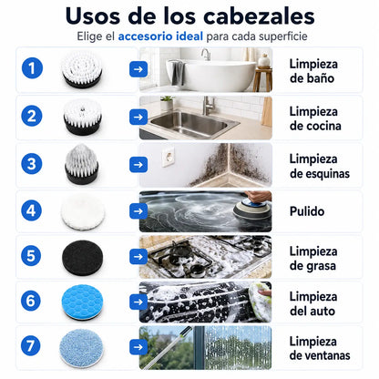 Cepillo BrilloMax 360™ - Limpia baño, cocina y pisos sin agacharte ni frotar por horas