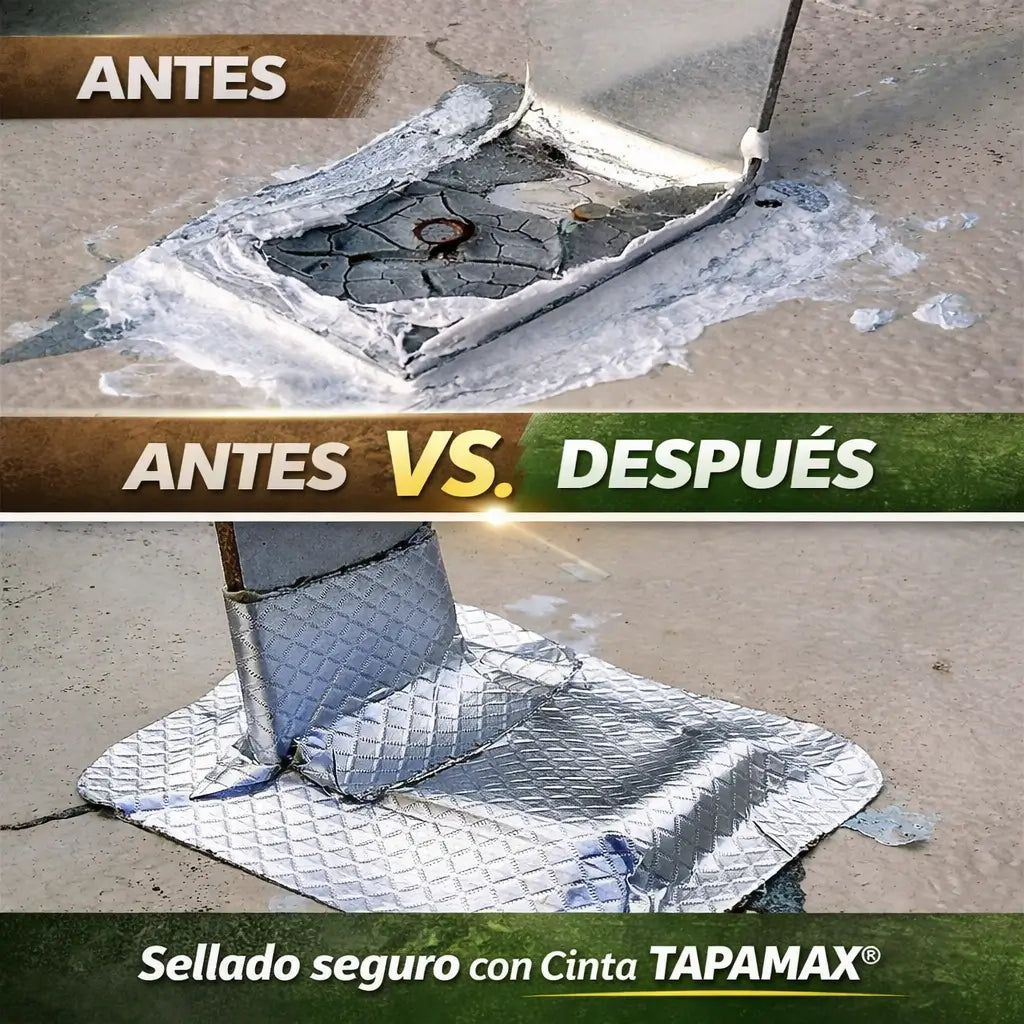 Cinta TAPAMAX® - sella filtraciones y grietas en minutos sin cambiar todo el techo - 10cm X 5mts