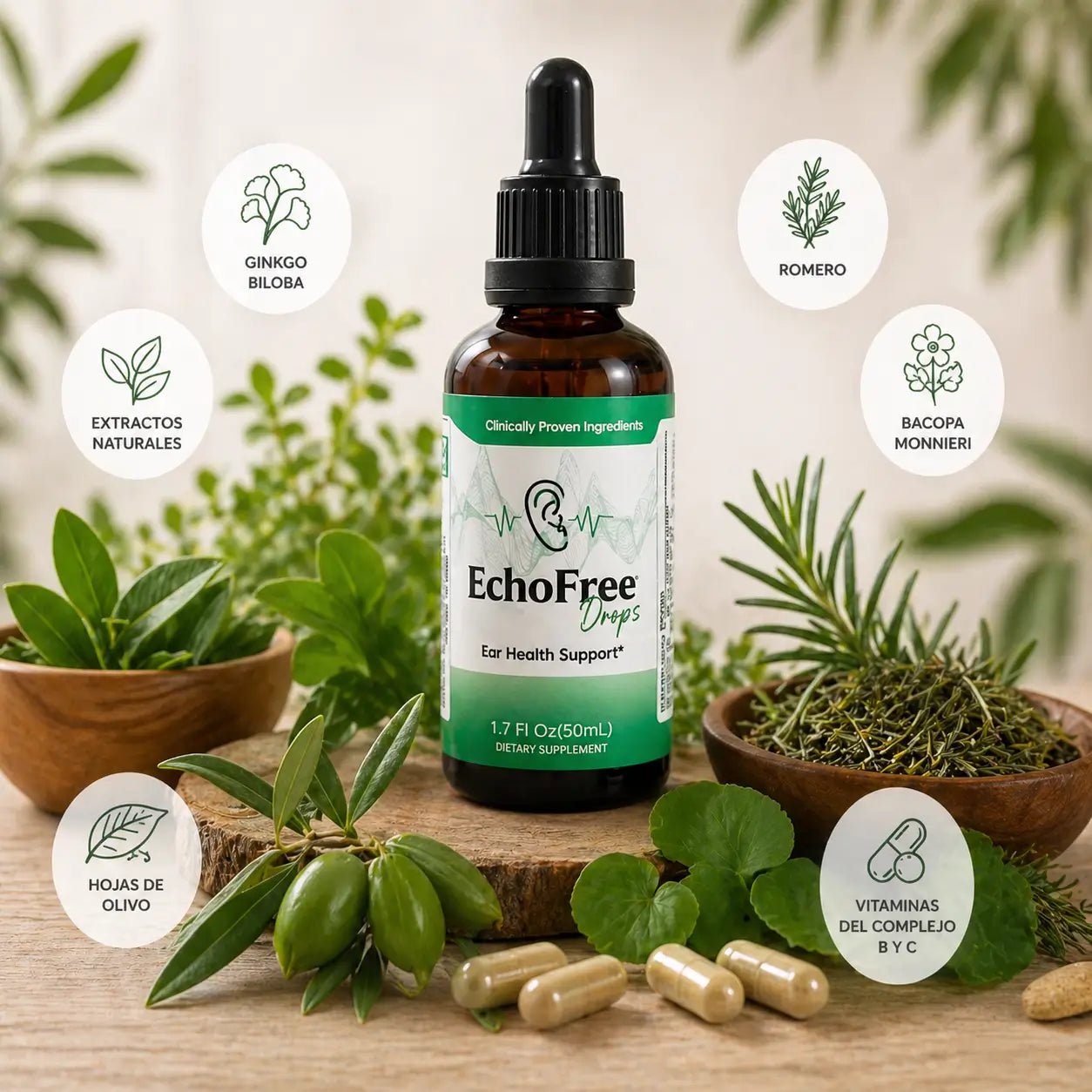 EchoFree Drops - Apoyo natural para el bienestar auditivo diario