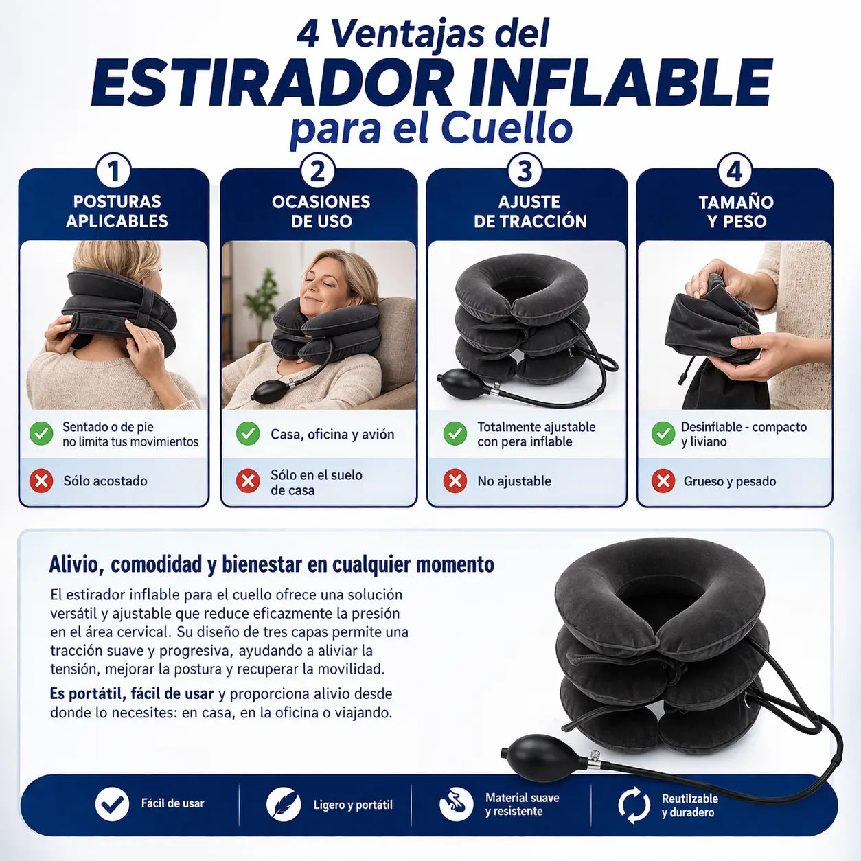 Almohada CerviCalm - Alivia el dolor de cuello desde el primer uso