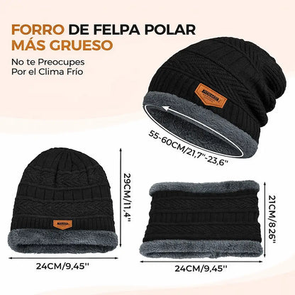 Set Gorro + Bufanda NorteSur™  - Hecho para el invierno chileno, de norte a sur