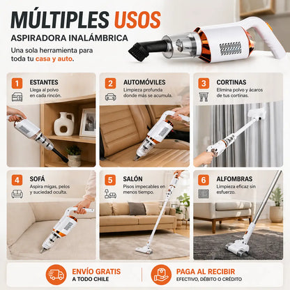 Aspiradora TurboClean Pro - Limpia tu casa y tu auto en minutos, sin cables ni esfuerzo