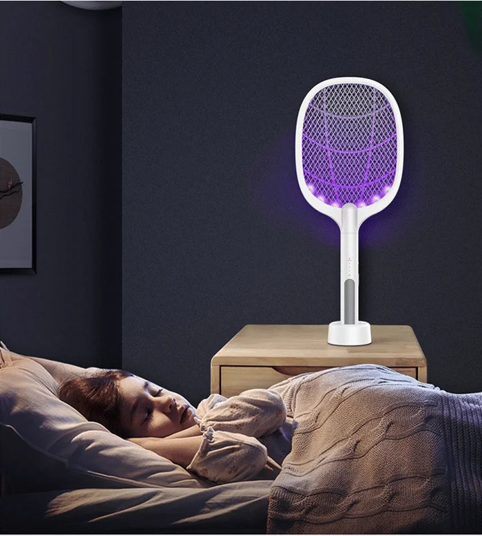 BYEBICHO - Raqueta Eléctrica Anti-Mosquitos 2-en-1 / Adiós al zumbido de noche: elimina mosquitos al instante, sin químicos.
