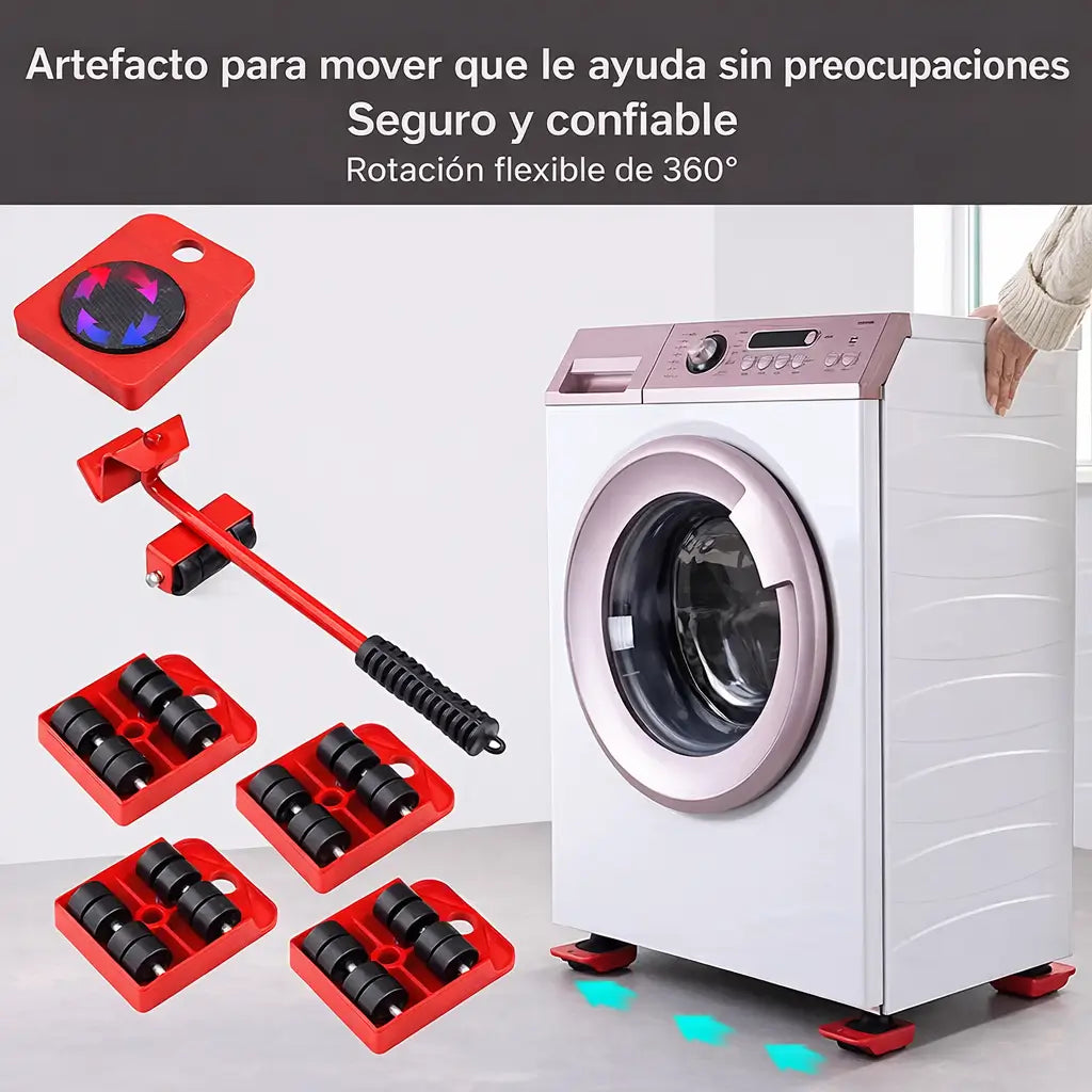 Kit Levantador MoveFlow - Levanta y desliza muebles sin esfuerzo ni dolor