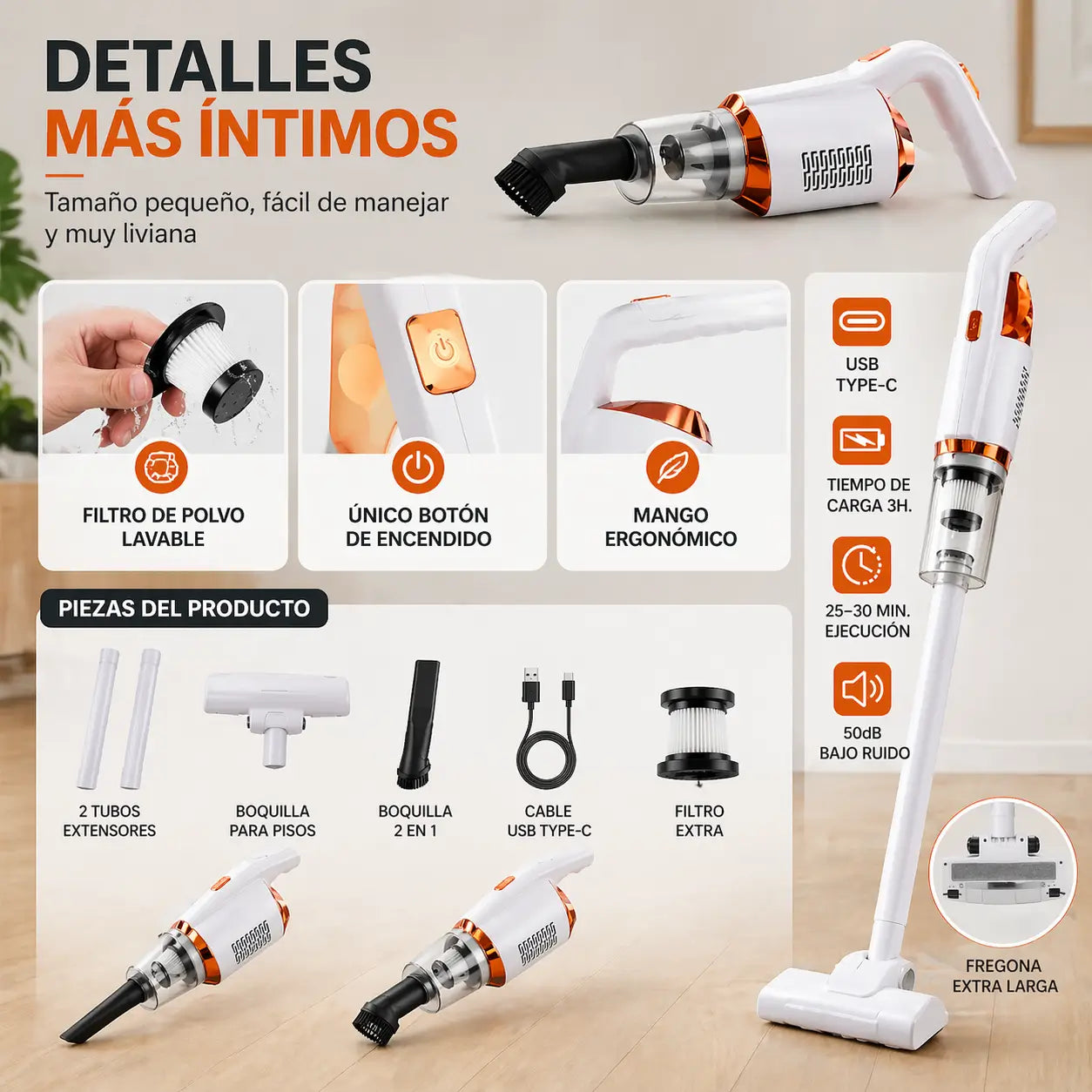 Aspiradora TurboClean Pro - Limpia tu casa y tu auto en minutos, sin cables ni esfuerzo