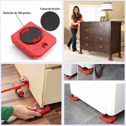 Kit Levantador MoveFlow - Levanta y desliza muebles sin esfuerzo ni dolor