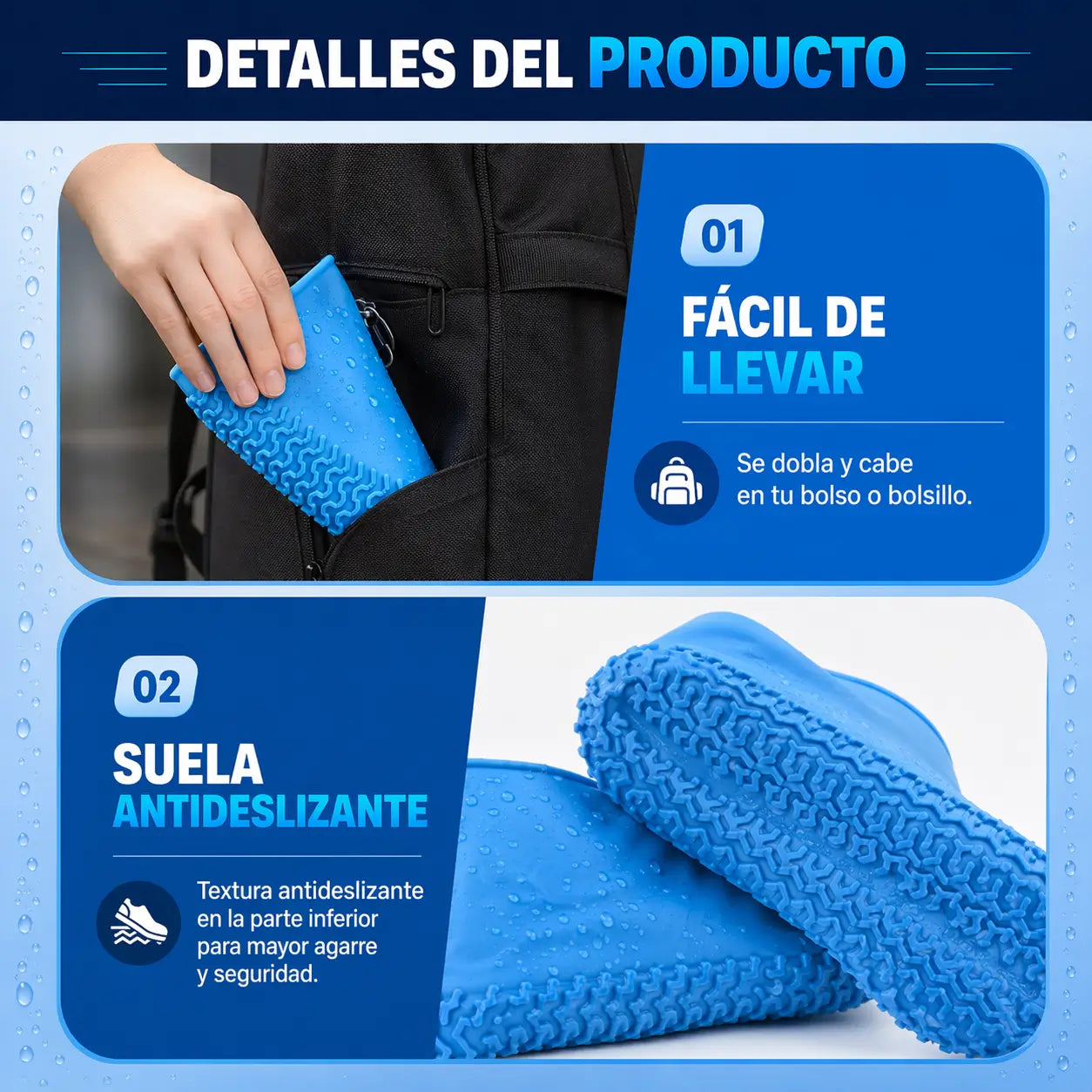 Fundas PisaSeco™ - Protege tus zapatos de la lluvia, barro y charcos en segundos