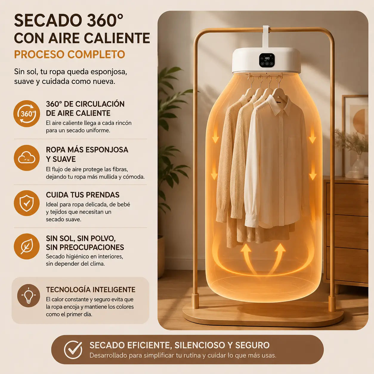 Secadora SecaGo™ - Seca tu ropa en casa, sin tendedero y sin depender del clima
