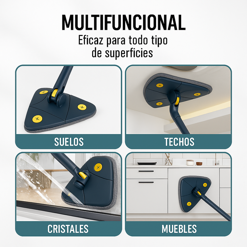 FácilMop™ - Trapeadora autoescurrible, limpia sin esfuerzo y sin agacharte