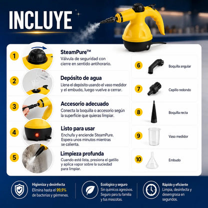VaporPro™ Limpiadora a Vapor Portátil + Guatero de Regalo
